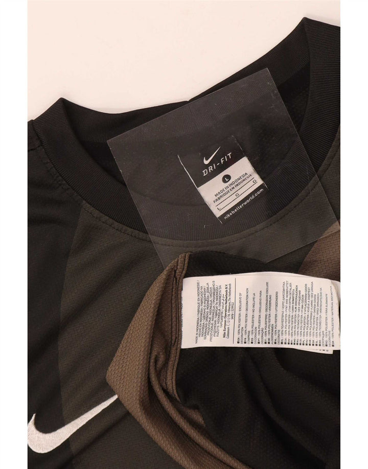 Nike Herre Dri Fit Grafisk Top Langærmet Stor Sort Polyester