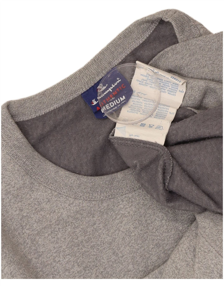 CHAMPION Womens Sweatshirt Jumper UK 14 Medium Grey Polyester