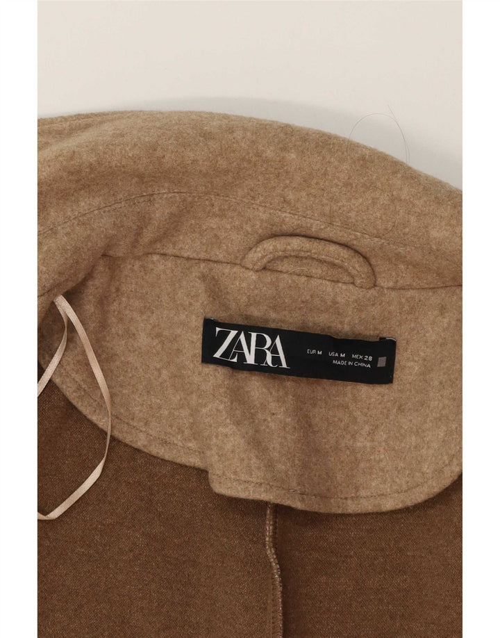 Zara Dame Dobbeltradet Utility Gilet UK 12 Medium Beige Polyester