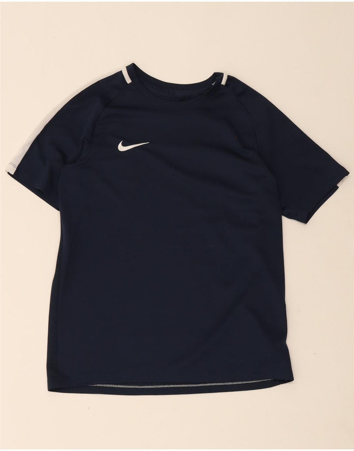 Nike drenge Dri Fit T-shirt top 13-14 år marineblå colourblock polyester