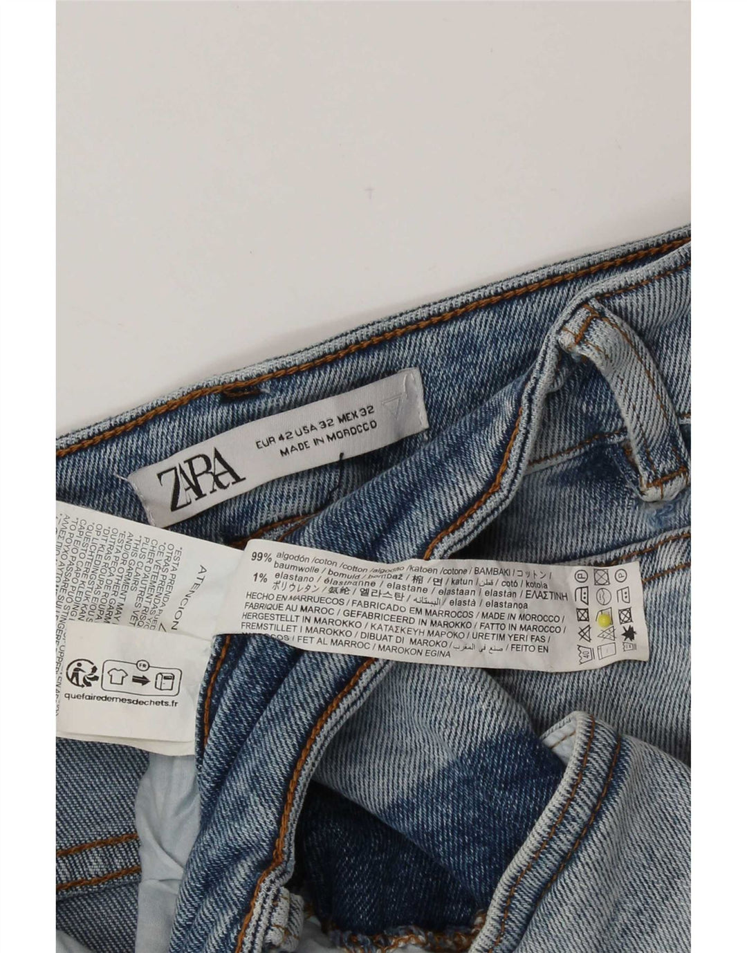 Zara Herre Denim Shorts EU 42 Large W32 Blå Bomuld