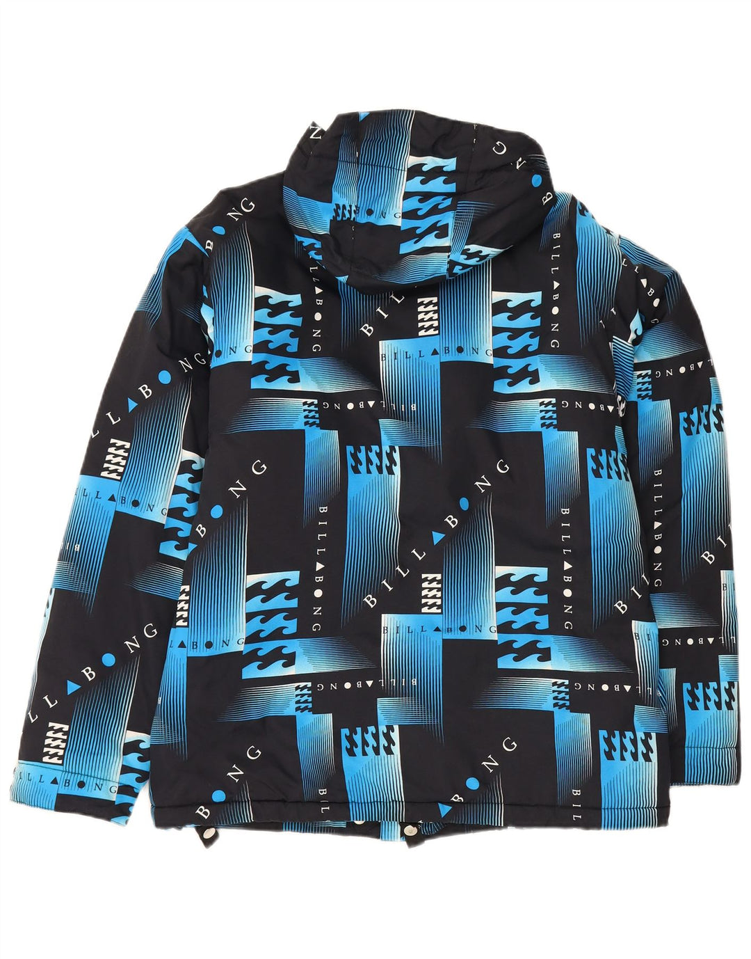 Billabong Herre Graphic Windbreaker Jacket UK 38 Medium Blue Geometric
