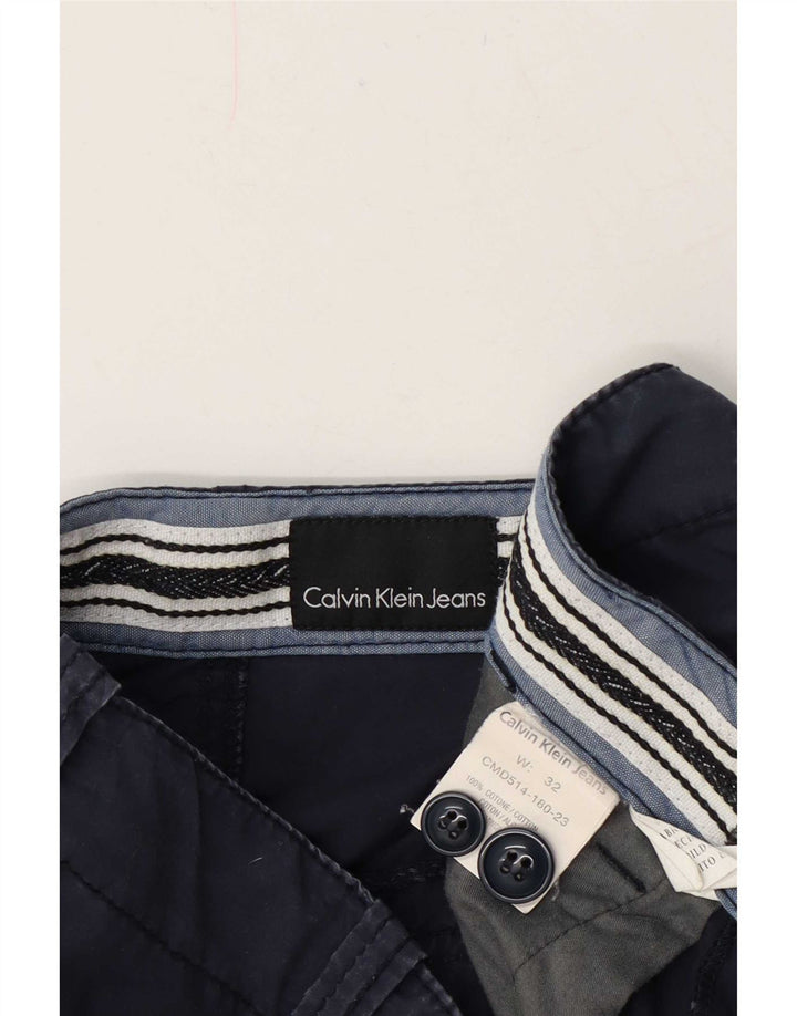 Calvin Klein Herre Chino Shorts W32 Medium Navyblå Bomuld