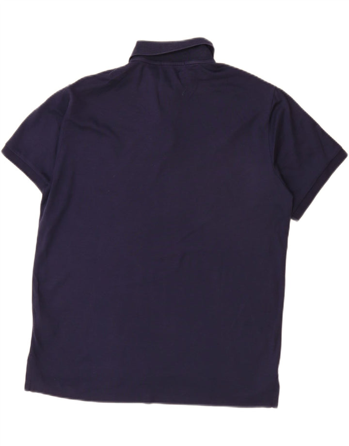 POLO RALPH LAUREN Herre Custom Slim Fit Polo Shirt Stor marineblå bomuld