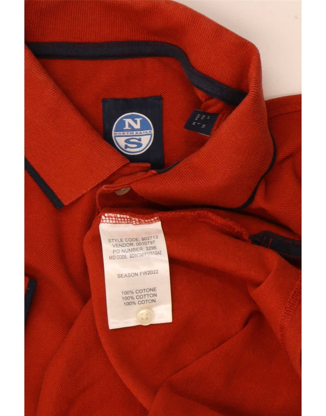 North Sails Herre Polo Shirt Medium Orange Bomuld