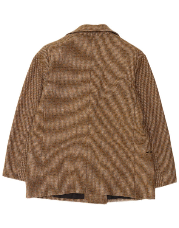 Vintage Dame Dobbeltradet Blazer Jacket UK 12 Medium Brown Flecked