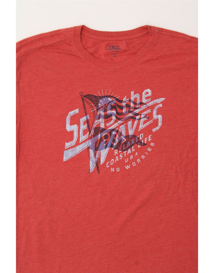 IZOD Mens Salt Water Graphic T-Shirt Top XL Red Vintage Izod and Second-Hand Izod from Messina Hembry 