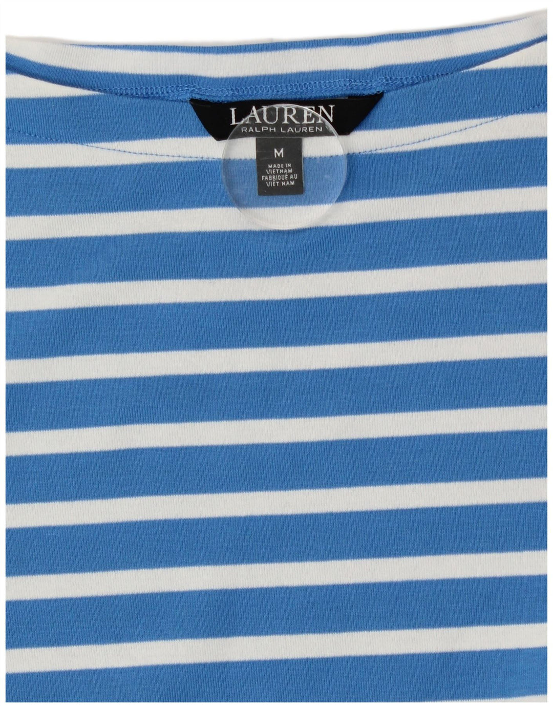 Ralph Lauren Dame T-Shirt Top UK 12 Medium Blue Bomuld