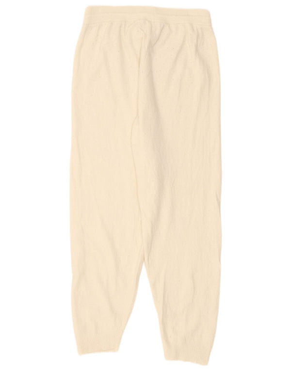 Benetton Womens træningsdragt Bukser Joggers UK 14 Large Off White Polyamid