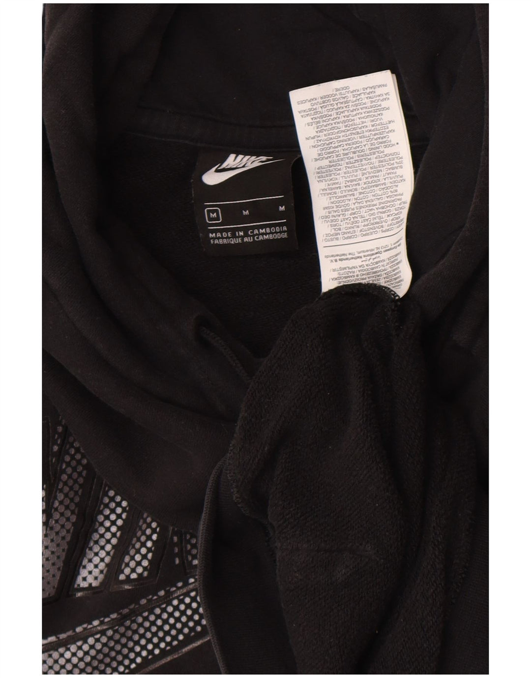 Nike grafisk hættetrøje til mænd mellem sort bomuld