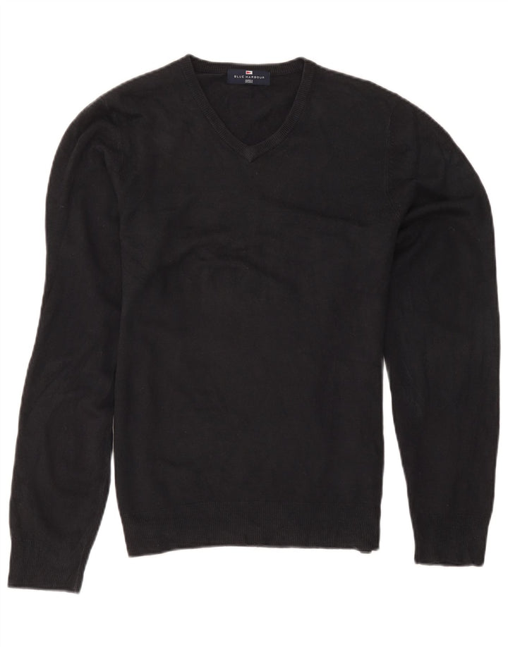 Marks & Spencer Herre Blue Harbor V-hals sweater lille sort akryl