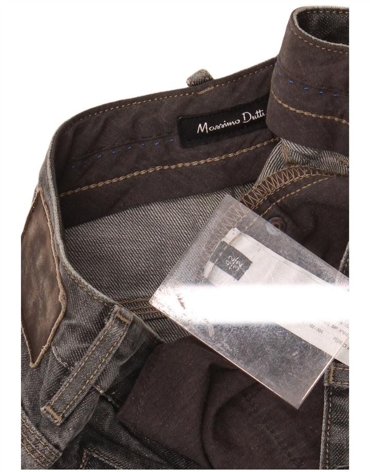 MASSIMO DUTTI Mens Straight Jeans EU 42 Large W32 L37 Grey Cotton