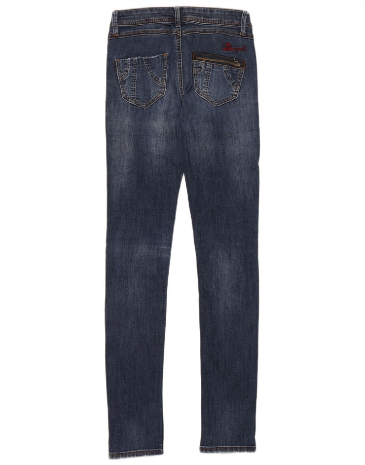 DESIGUAL Womens Distressed Skinny Jeans W26 L34 Navy Blue