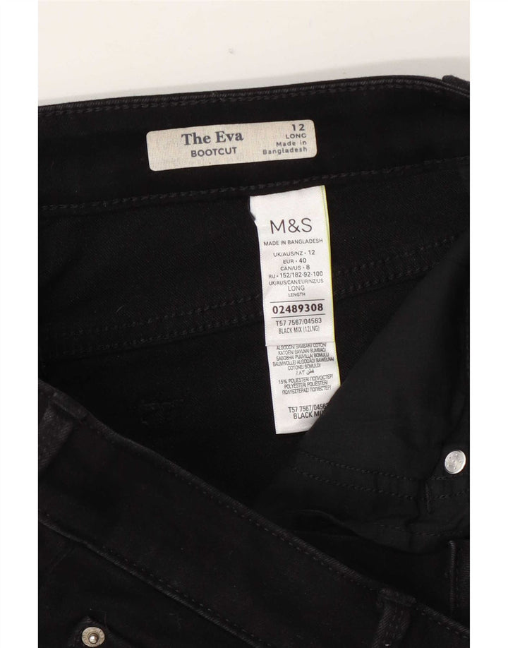 Marks & Spencer Dame The Eva Bootcut Jeans UK 12 Medium W32 L32 Sort