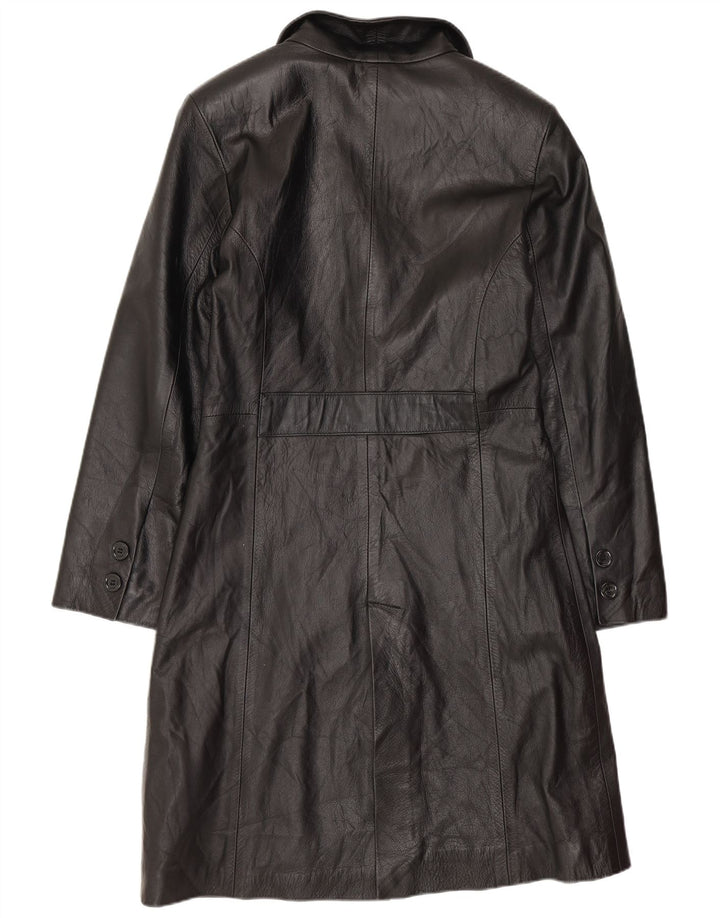 Vintage læderfrakke til kvinder IT 40 Lille sort læder