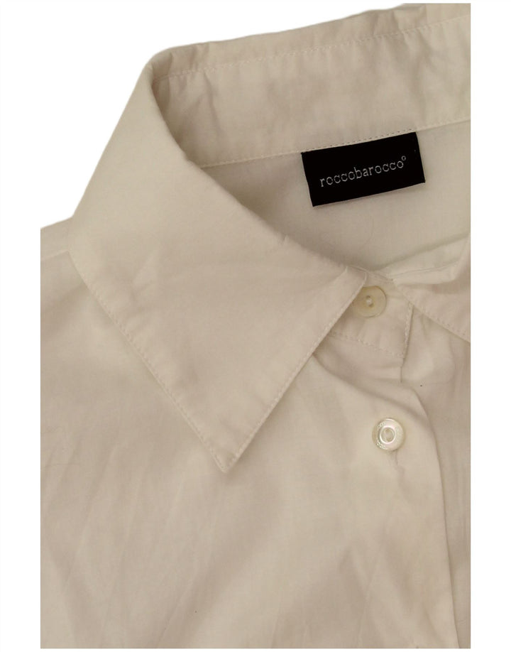 Roccobarocco Dame Shirt Bluse UK 8 Small White