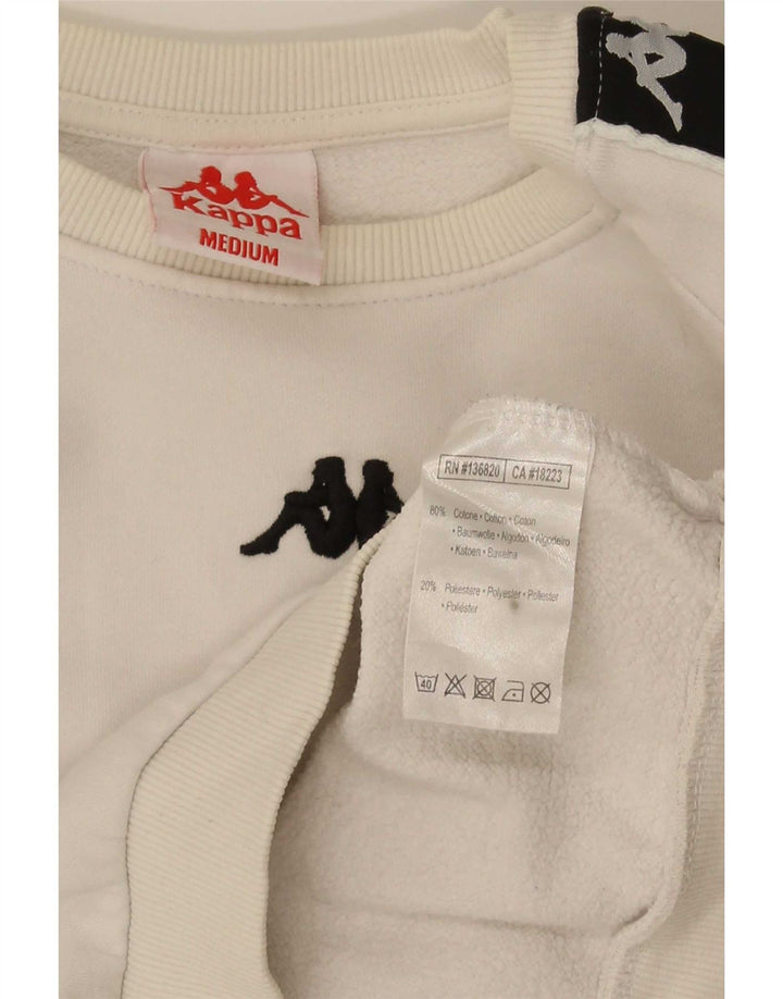Kappa Herre Grafisk Sweatshirt Jumper Medium Hvid Colourblock Bomuld