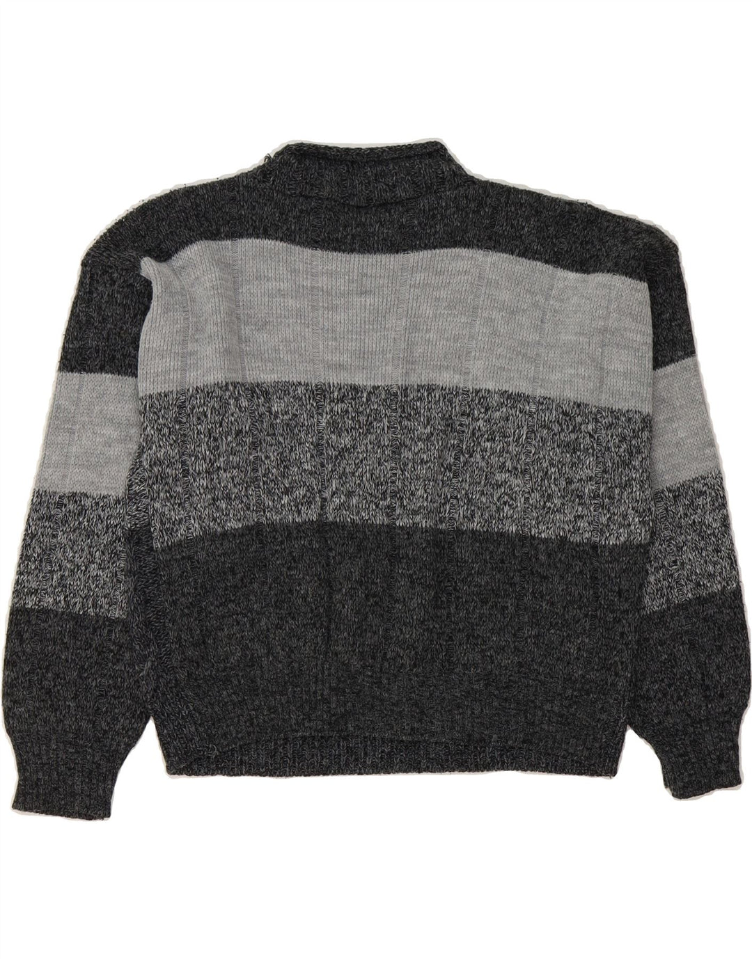 VINTAGE Womens Turtle Neck Jumper Sweater UK 14 Medium Grey Colourblock Vintage Vintage and Second-Hand Vintage from Messina Hembry 