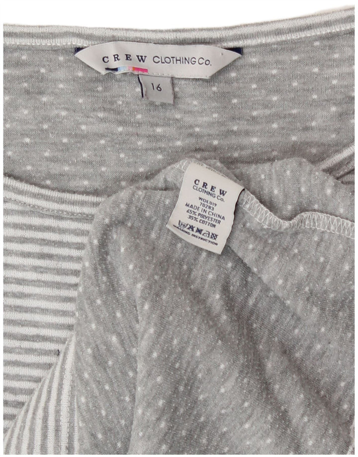 Besætningstøj Dame Top 3/4 ærmer UK 16 Stor grå stribet polyester