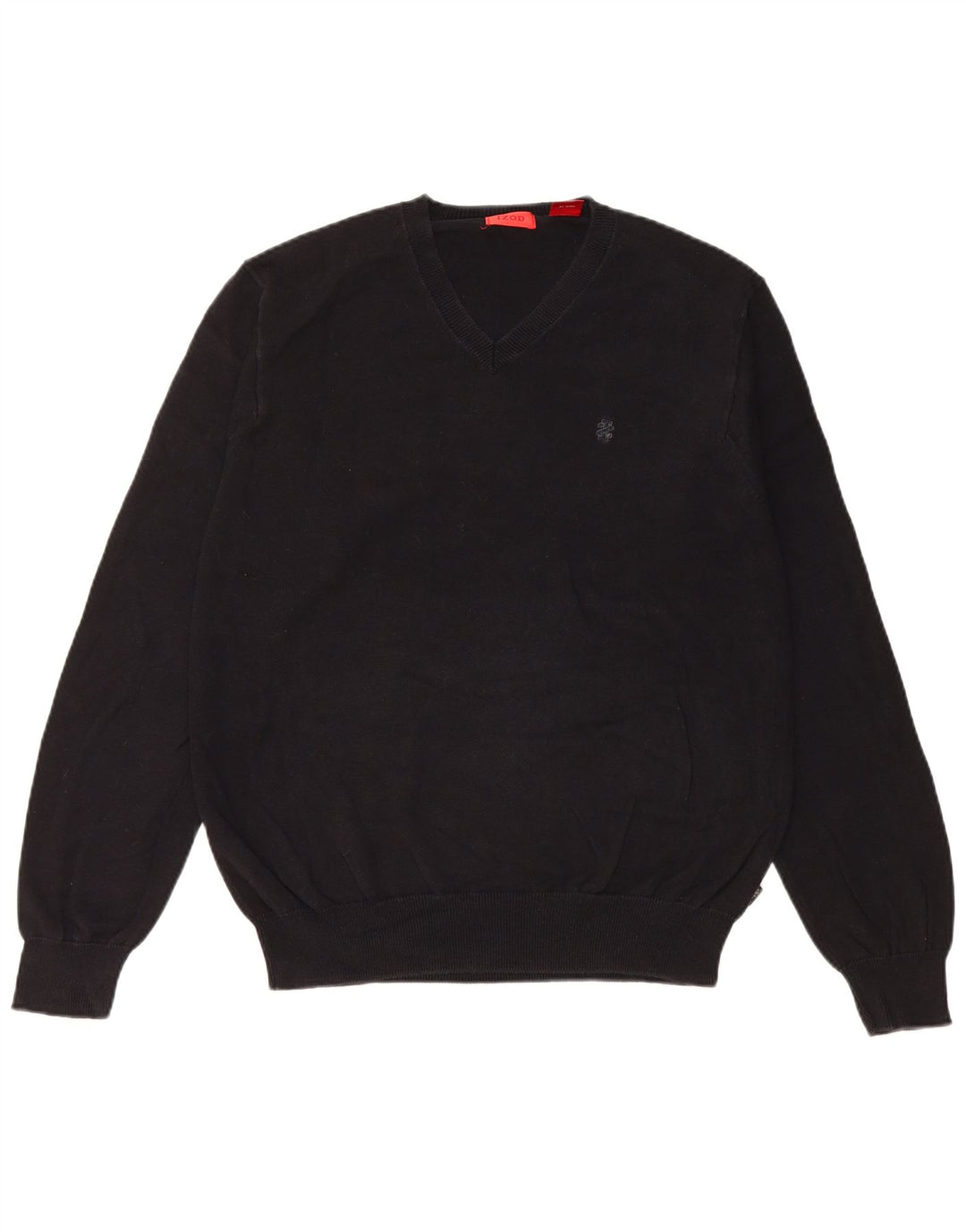 Izod Herre V-hals sweater Medium Sort Bomuld