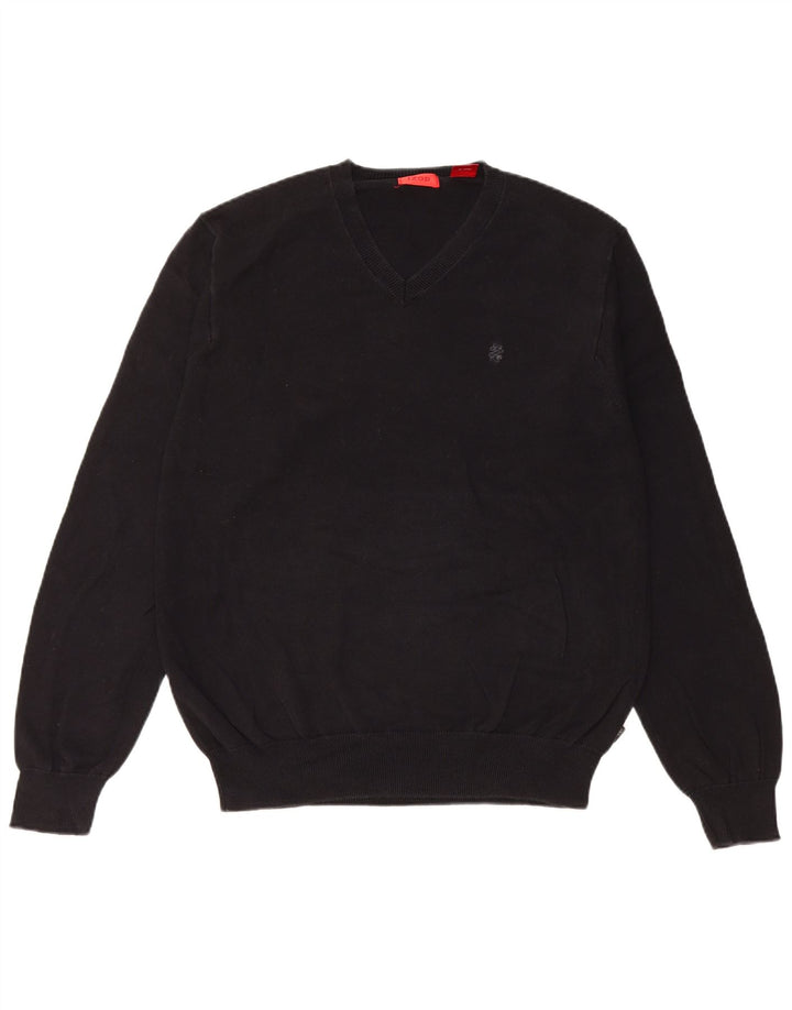 Izod Herre V-hals sweater Medium Sort Bomuld