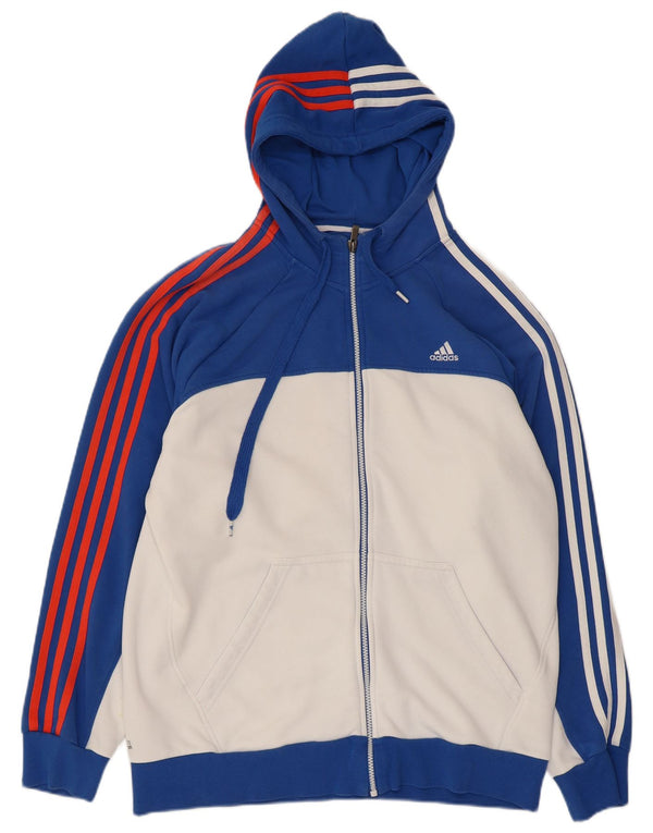 Adidas Herre Climalite Hættetrøje Sweater med lynlås Large Blue Colourblock Bomuld