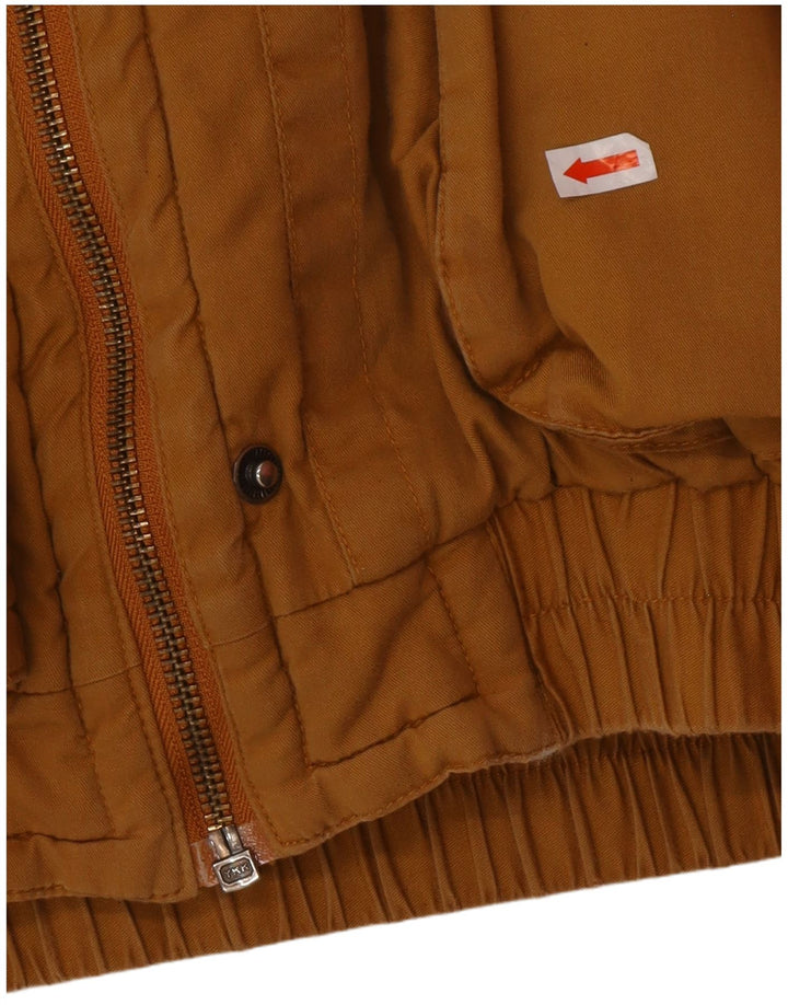 VINTAGE Dame Oversized Windbreaker Jacket IT 42 Medium Brun Bomuld