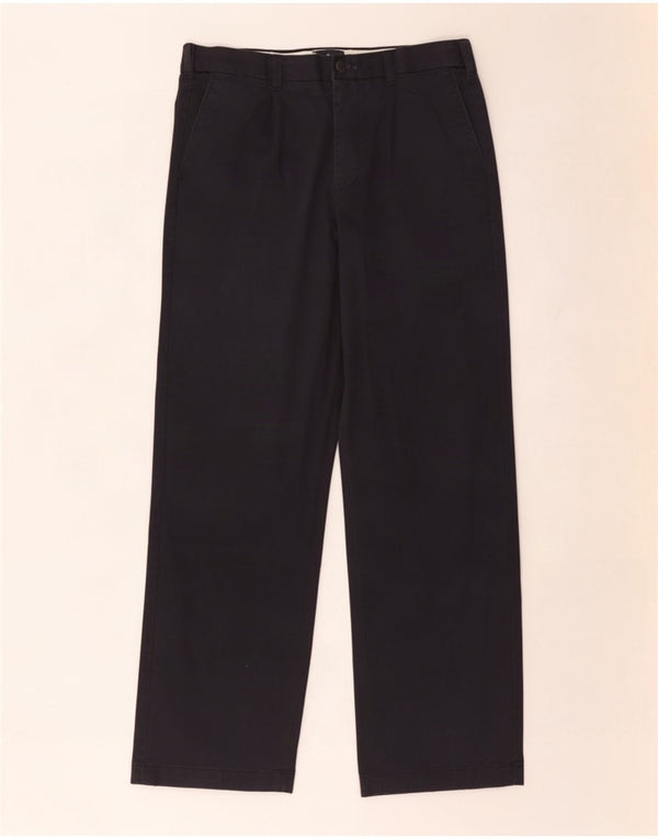Marks & Spencer Straight Chino-bukser til mænd W34 L31 Marineblå bomuld