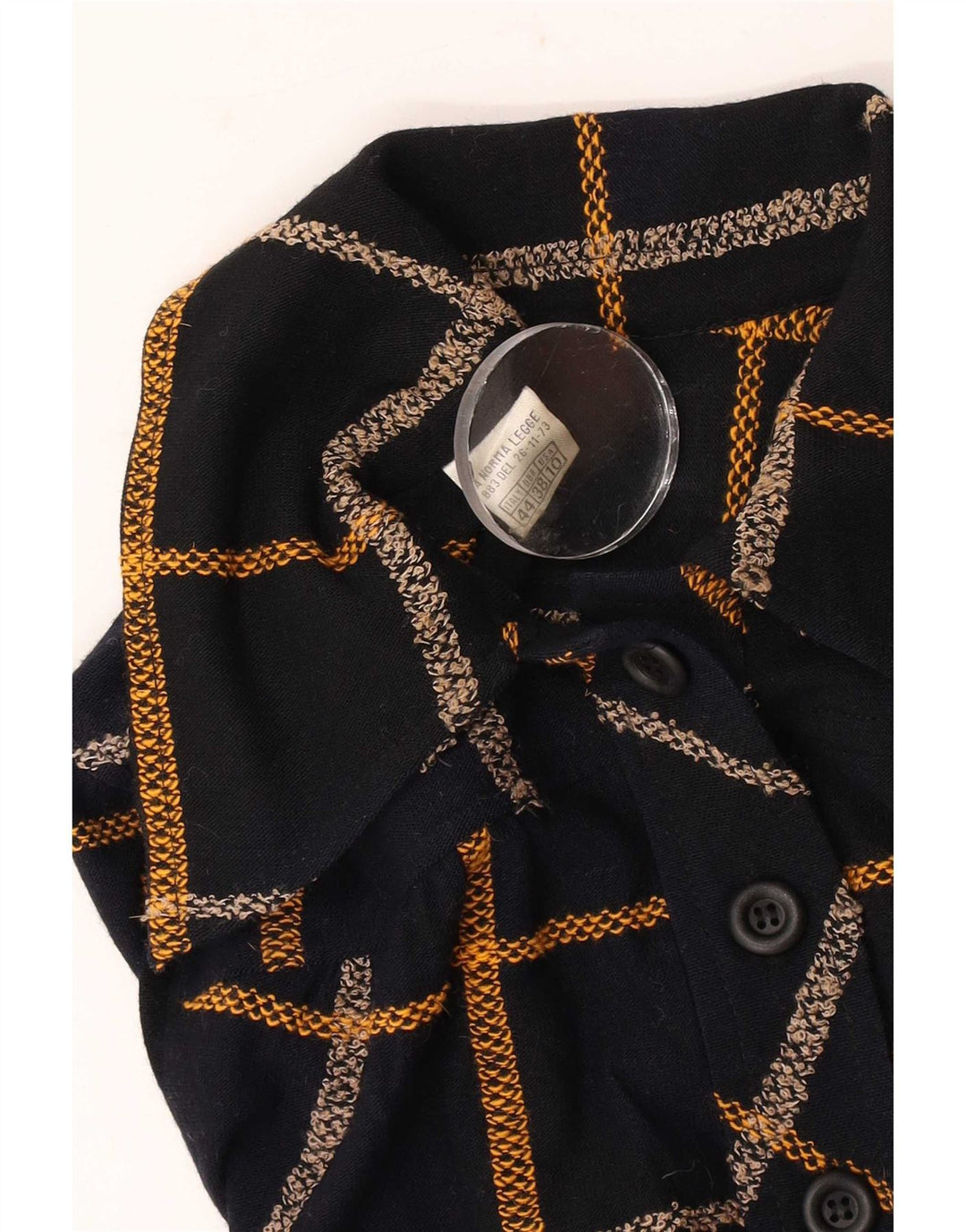 Vintage Dame Pullover Shirt IT 44 Mellem sort ternet uld