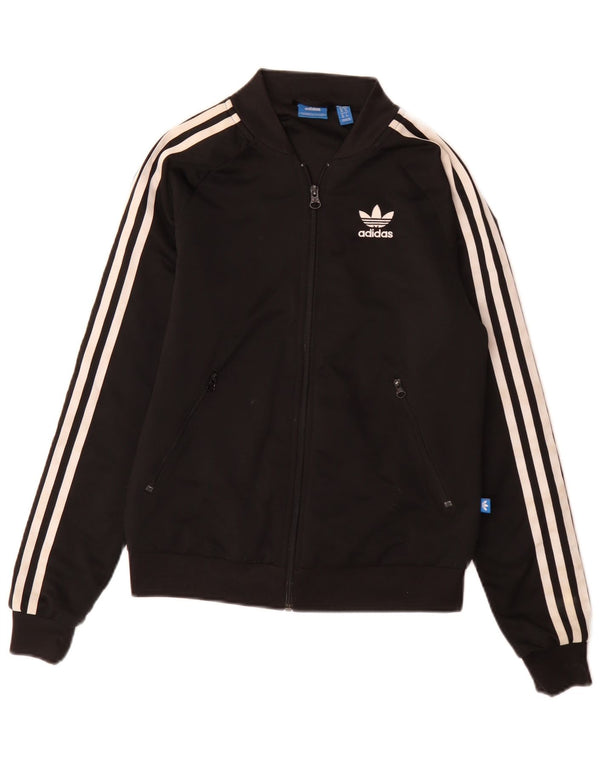 Adidas Dame Grafisk Loose Fit træningsdragt Topjakke UK 6 XS Black Sports