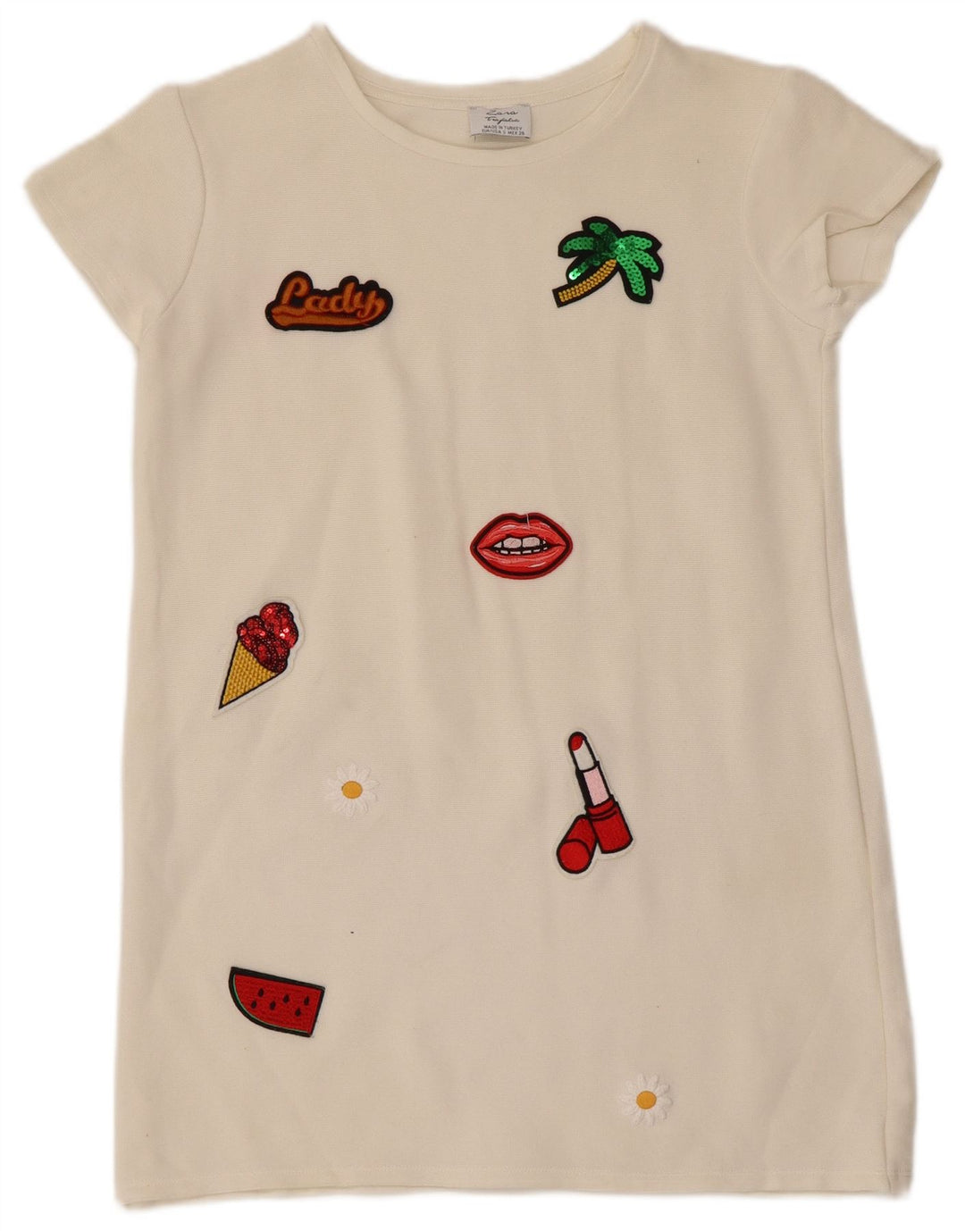 Zara Dame Trafaluc Tunika Top UK 10 Small Off White