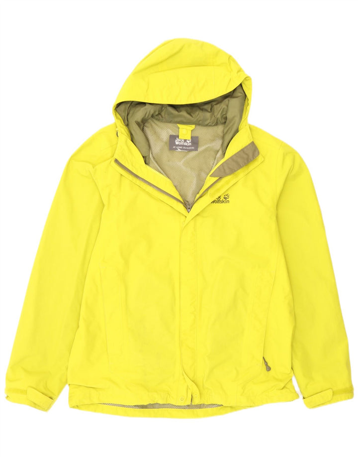 Jack Wolfskin Regnjakke med hætte til mænd UK 38 Medium Yellow