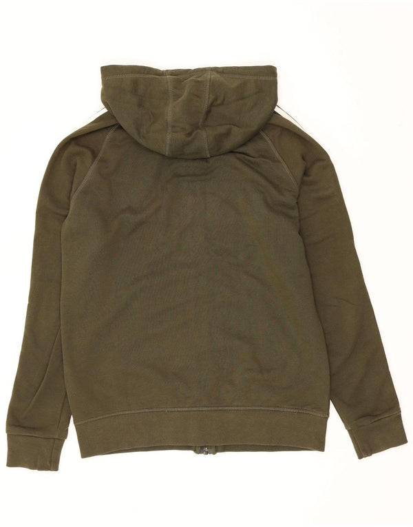 Adidas Womens Zip Hoodie Sweater UK 16 Large Khaki Cotton