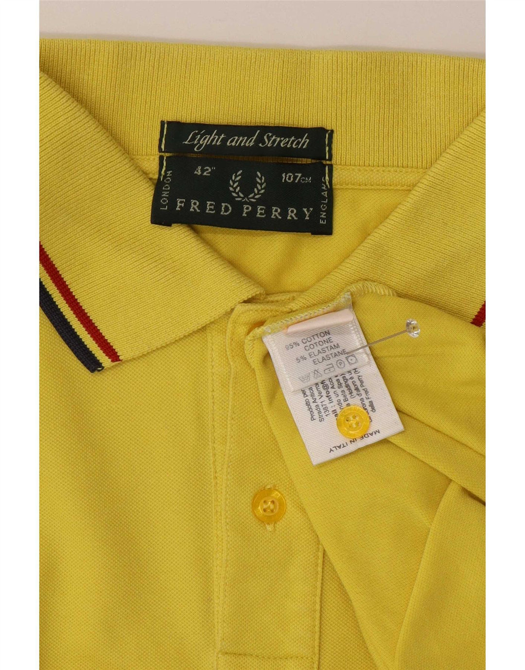 Fred Perry Herre poloshirt Medium gul stribet bomuld