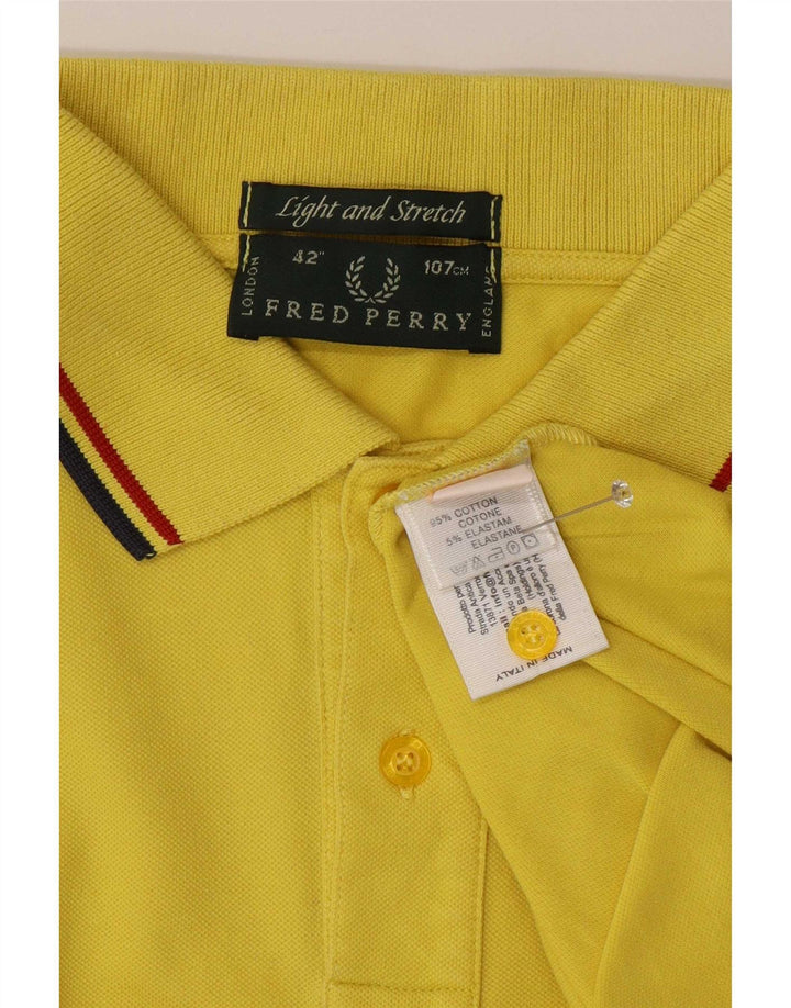 Fred Perry Herre poloshirt Medium gul stribet bomuld