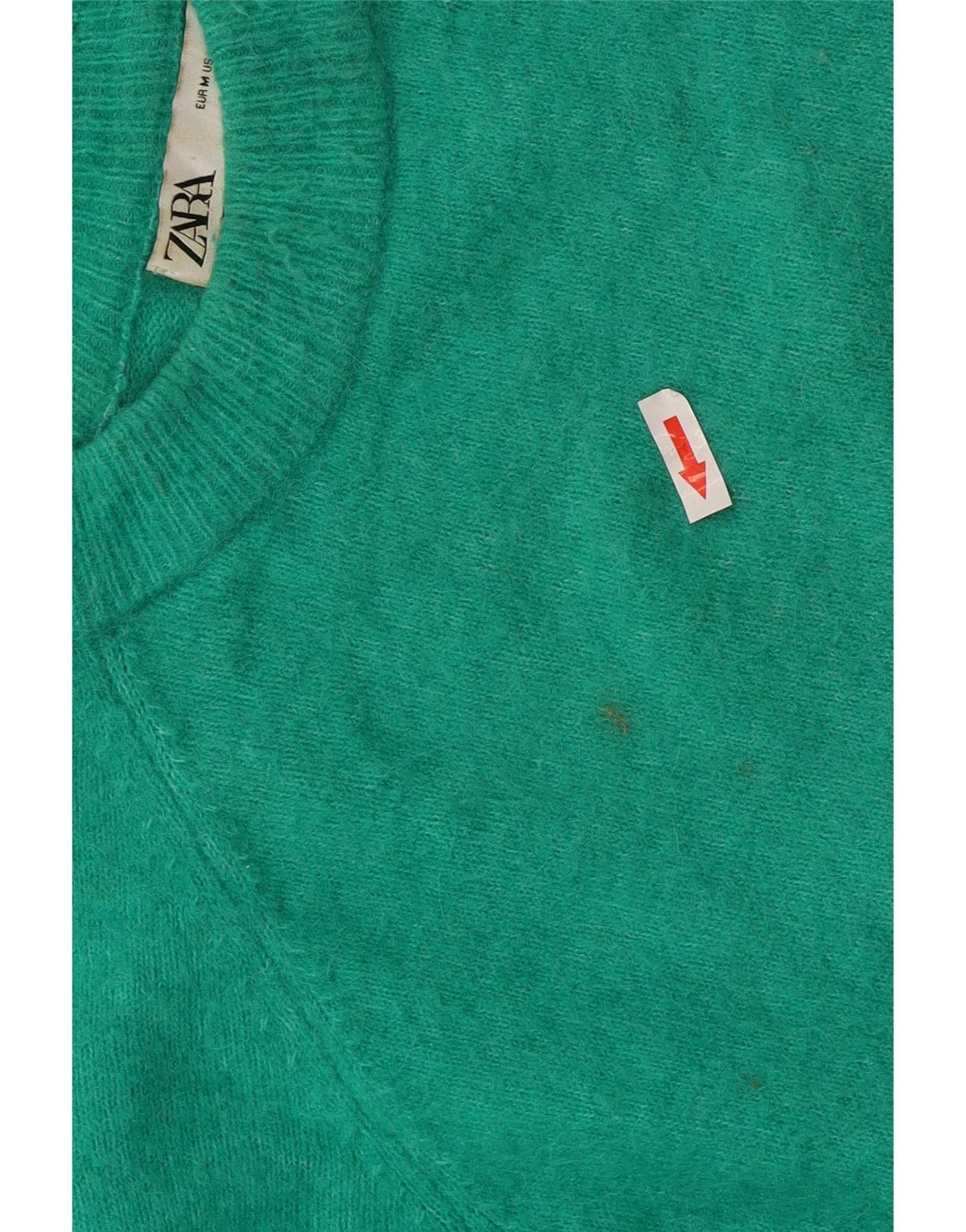Zara Dame Jumper Sweater UK 14 Medium Grøn Nylon