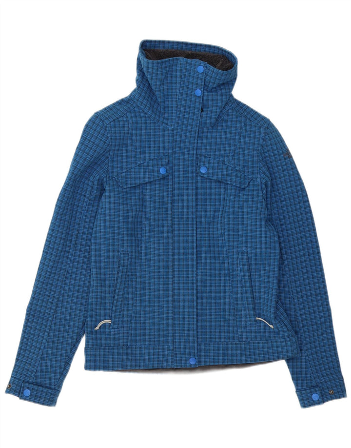The North Face Dame Windbreaker Jacket UK 10 Small Blue Checked Polyester