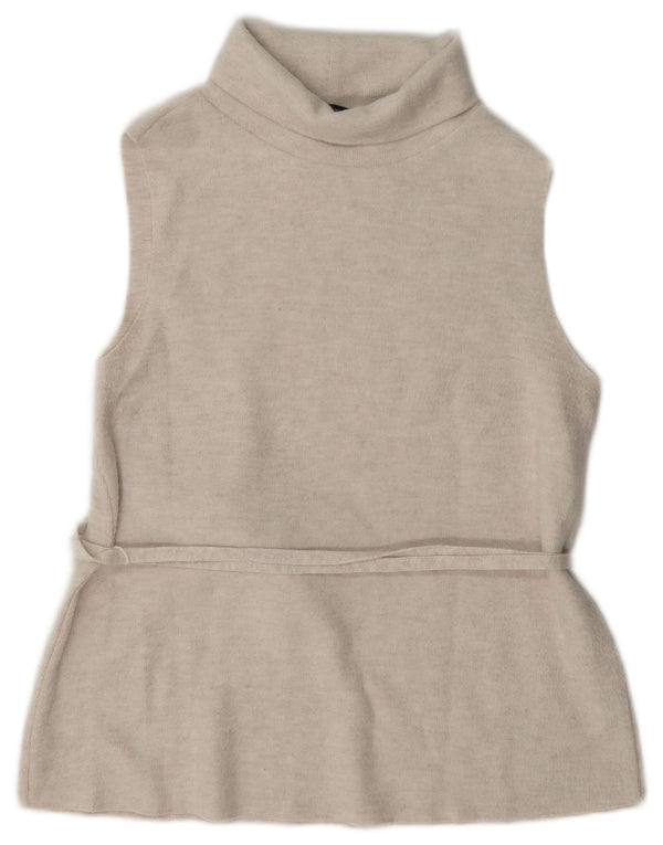 Zara Damevest Top UK 12 Medium Beige Polyester
