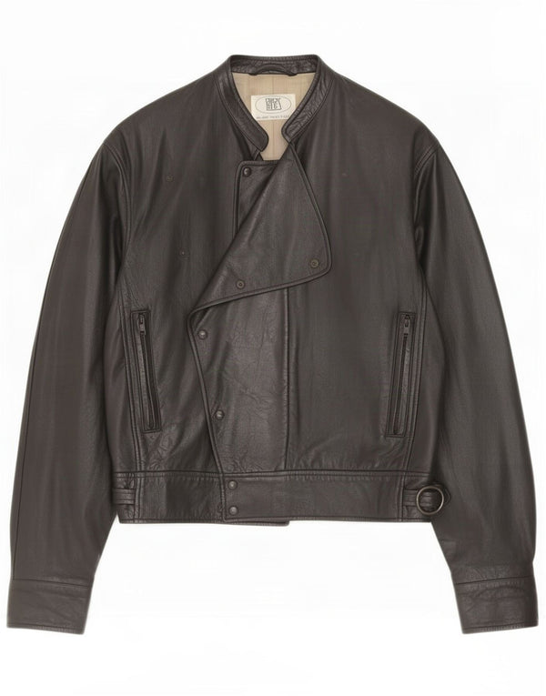 Vintage Herre Læder Biker Jacket UK 48 4XL Sort