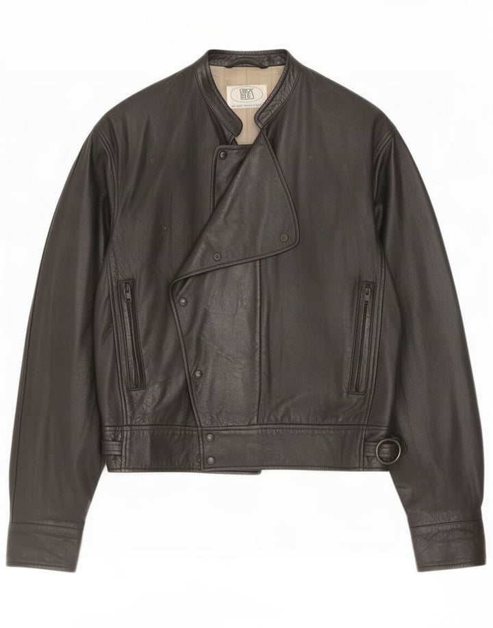 Vintage Herre Læder Biker Jacket UK 48 4XL Sort