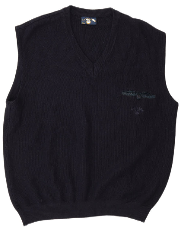 Navigare Herrevest Tank Top 2XL Marineblå Uld