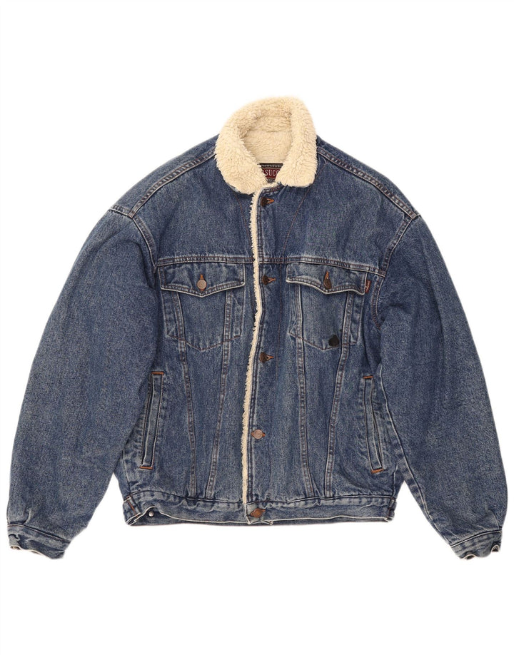 CASUCCI Herre Sherpa denimjakke UK 38 Medium Blue Bomuld