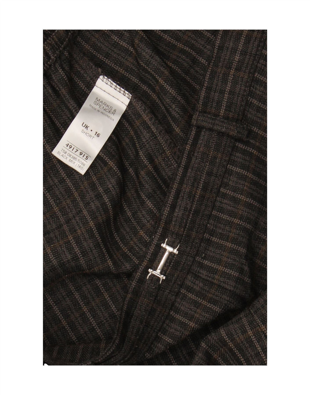 MARKS & SPENCER Womens Capri Trousers UK 16 Large  W34 L23 Grey Check Vintage Marks & Spencer and Second-Hand Marks & Spencer from Messina Hembry 