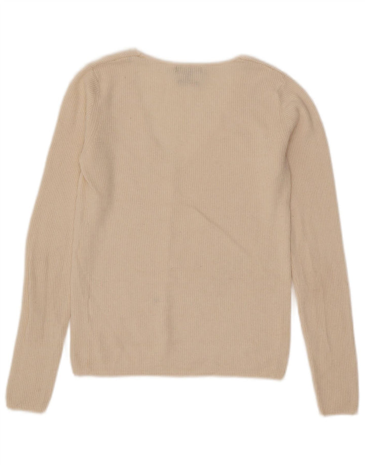 Massimo Dutti Dame Crop Cardigan Sweater UK 8 Small Off White