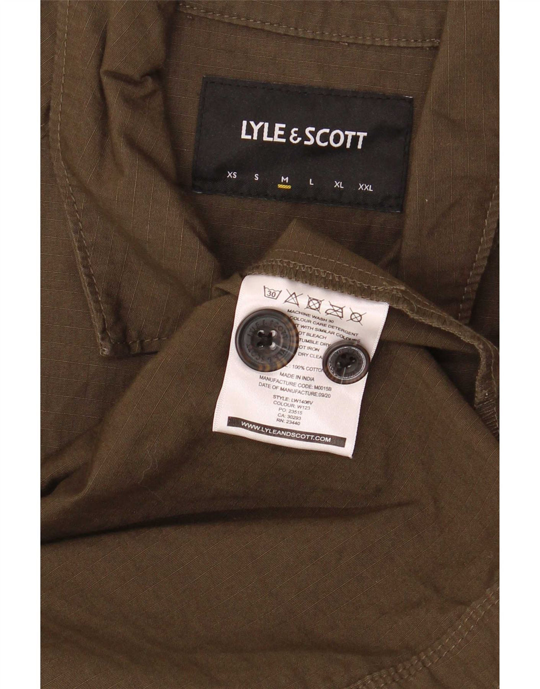 Lyle & Scott Herreskjorte Medium Khaki Bomuld