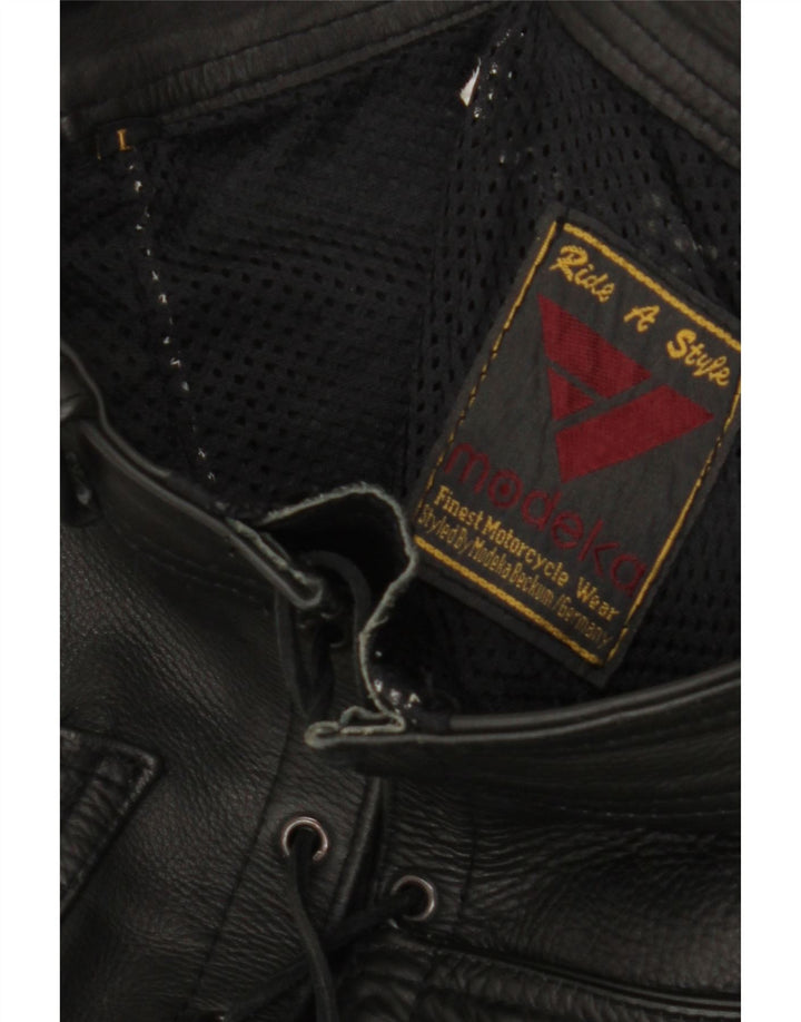 MODEKA Moto Racer-bukser i læder til kvinder Large W30 L31 Sort