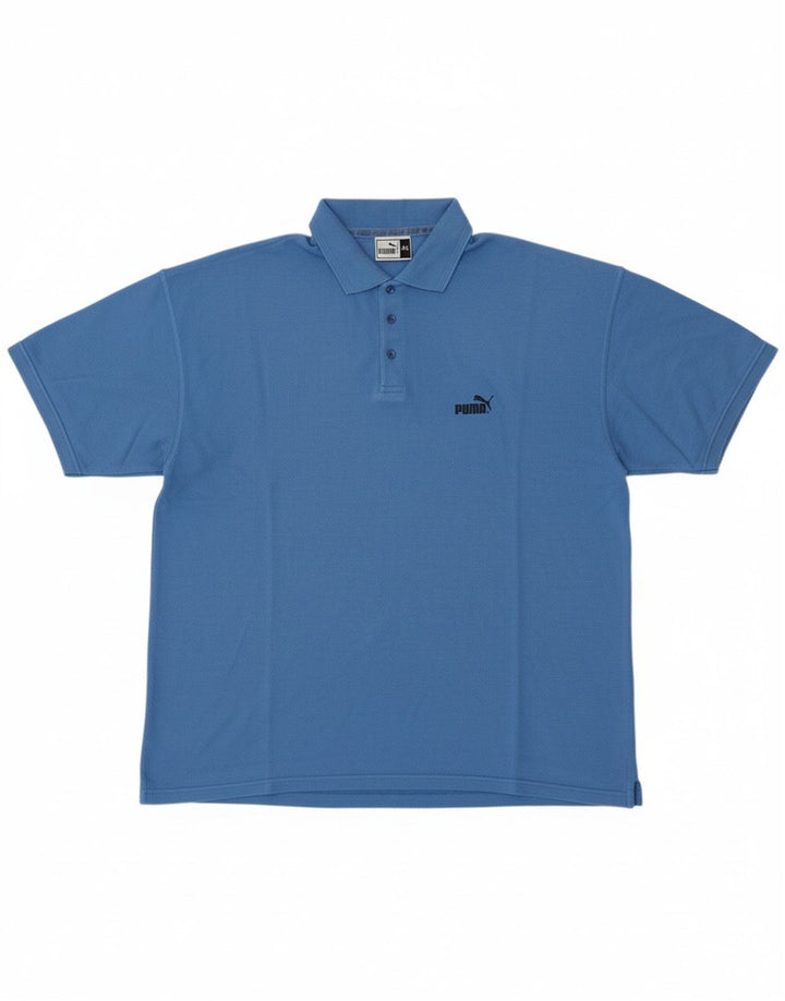 PUMA Mens Polo Shirt XL Blue Polyester