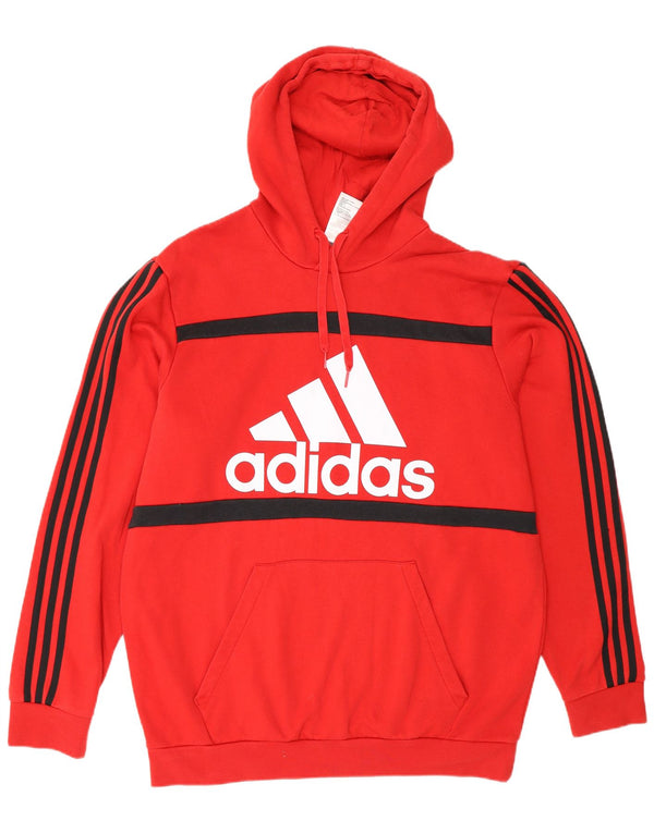 Adidas Grafisk hættetrøje til mænd XL Rød bomuld