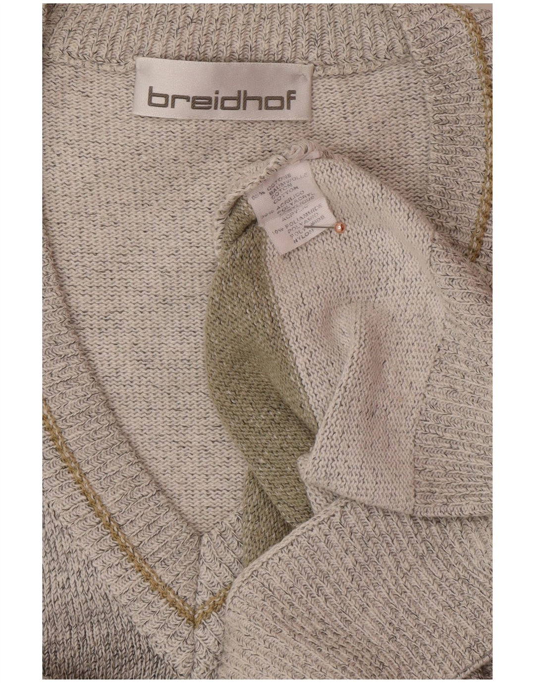 BREIDHOF Herre V-hals sweater Stor Grå Geometrisk Bomuld