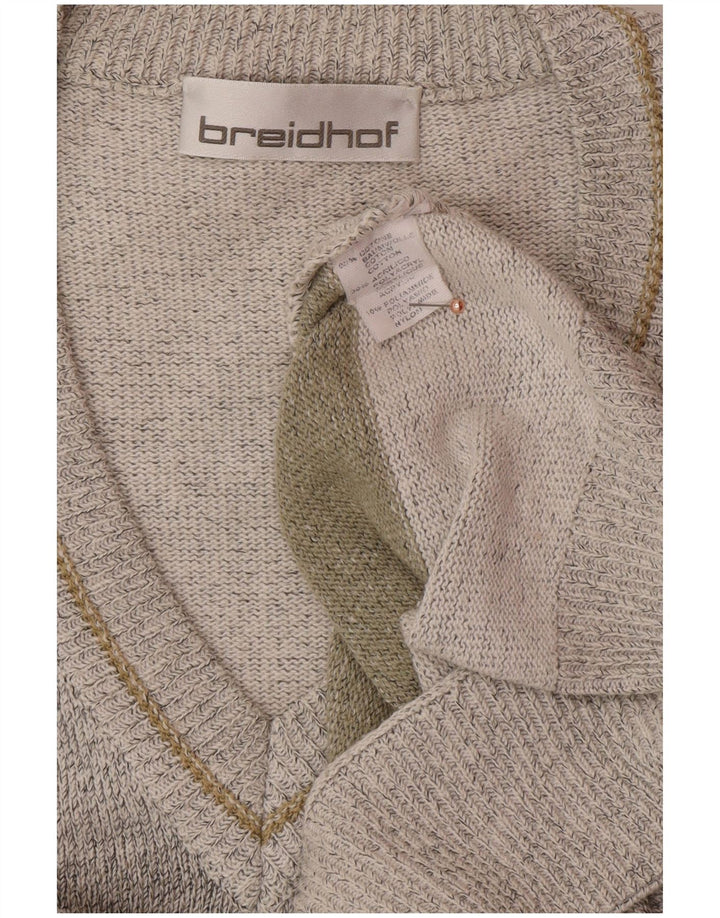 BREIDHOF Herre V-hals sweater Stor Grå Geometrisk Bomuld